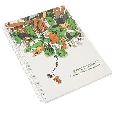 Branded Promotional ENVIRO-SMART - A4 POLYPROPYLENE COVER WIRO-BOUND PAD Note Pad From Concept Incentives.
