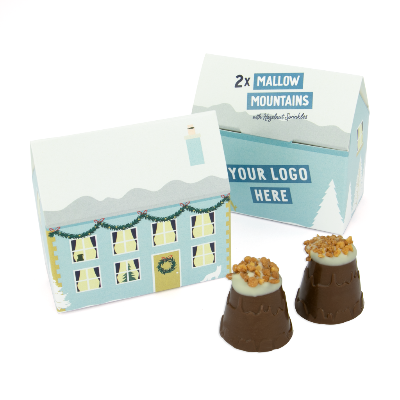 Branded Promotional ECO PYRAMID BOX MALLOW MOUNTAIN WITH HAZELNUT SPRINKLES from Concept Incentives