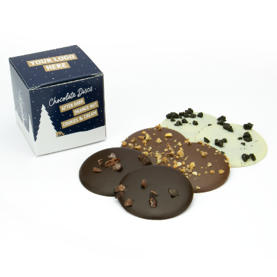 Branded Promotional ECO MAXI CUBE OF CHOCOLATE DISCS from Concept Incentives