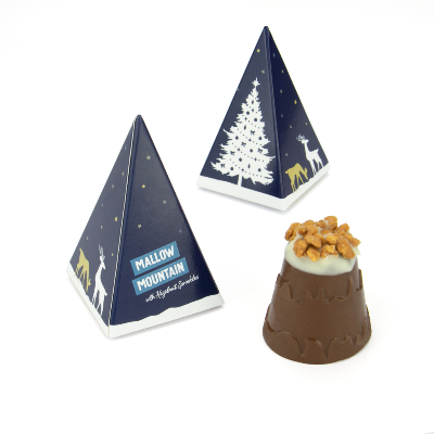Branded Promotional ECO PYRAMID BOX MALLOW MOUNTAIN WITH HAZELNUT SPRINKLES from Concept Incentives