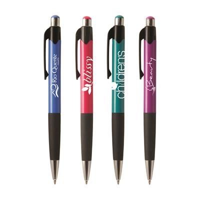 Branded Promotional LAUPER BLACK PLASTIC BALL PEN Pen From Concept Incentives.