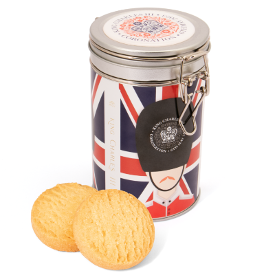 Branded Promotional CORONATION SHORTBREAD FLIP TOP TIN Biscuits from Concept Incentives