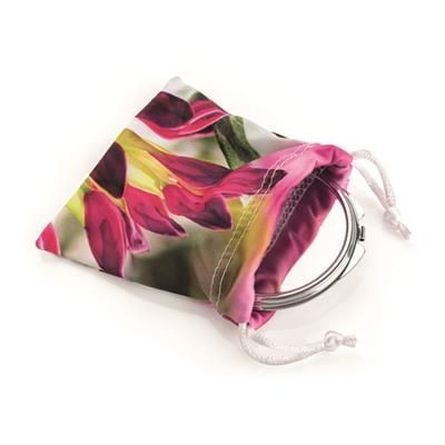 Branded Promotional MICROFIBRE COMPACT MIRROR POUCH Mirror From Concept Incentives.