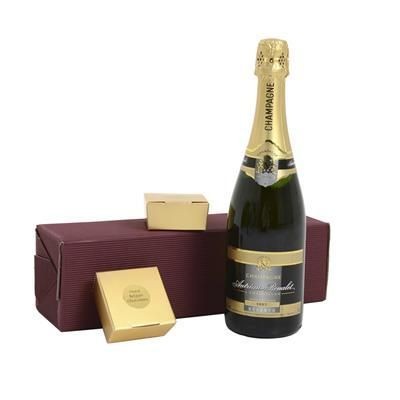 Branded Promotional CHAMPAGNE, CHOCOLATE & TRUFFLES GIFT BOX Champagne From Concept Incentives.