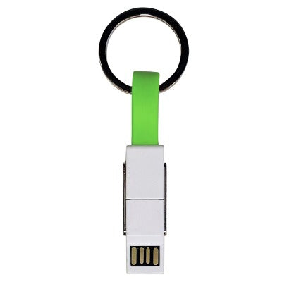 Branded Promotional 4-IN-1 KEYRING CHARGER CABLE in Green Cable From Concept Incentives.