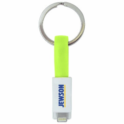 Branded Promotional 2-IN-1 KEYRING CHARGER CABLE in Green Cable From Concept Incentives.