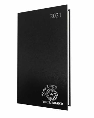 Branded Promotional FINEGRAIN WEEK TO VIEW POCKET DIARY in Black from Concept Incentives