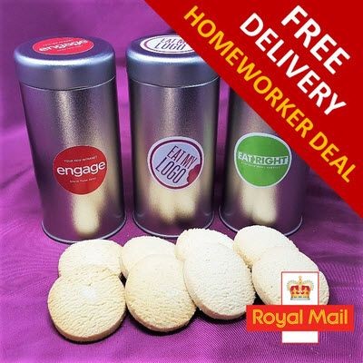 Branded Promotional HOMEWORKER OFFER - TIN OF BISCUITS Biscuit From Concept Incentives.