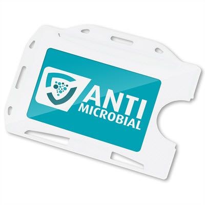 Branded Promotional ANTIMICROBIAL ID CARD HOLDER Pull Reel Pass Holder From Concept Incentives.