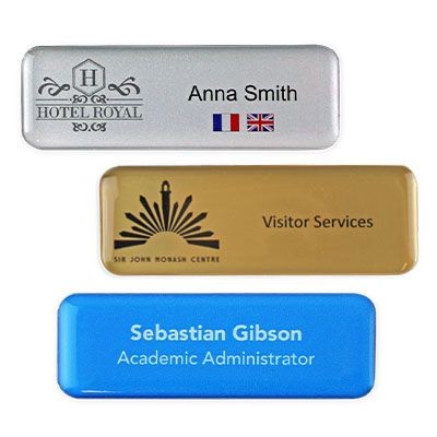 Branded Promotional PREMIUM IMPRESS NAME BADGE 75 X 25MM Badge From Concept Incentives.