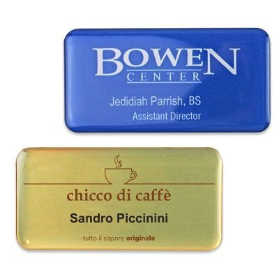 Branded Promotional PREMIUM IMPRESS NAME BADGE 75 X 38MM Badge From Concept Incentives.