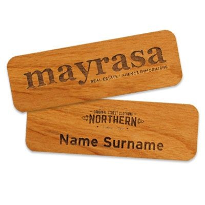 Branded Promotional IMPRESS WOOD NAME BADGE 75 X 25MM Badge From Concept Incentives.