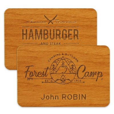 Branded Promotional IMPRESS WOOD NAME BADGE 75 X 50MM Badge From Concept Incentives.