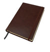 Branded Promotional A5 CASEBOUND NOTE BOOK in Richmond Nappa Leather Jotter in Brown From Concept Incentives.