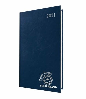 Branded Promotional FINEGRAIN WEEK TO VIEW POCKET DIARY in Blue from Concept Incentives