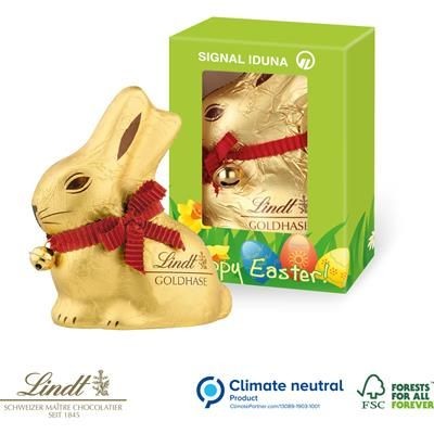 Branded Promotional PERSONALISED LINDT 100G BOXED BUNNY RABBIT Chocolate From Concept Incentives.