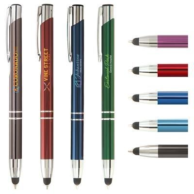 Branded Promotional CROSBY SHINY PEN WITHBOTTOM STYLUS Pen From Concept Incentives.