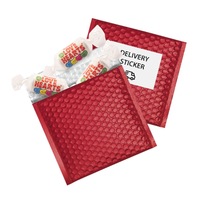 Branded Promotional VALENTINES POSTAL BAG with Love Heart Rolls from Concept Incentives