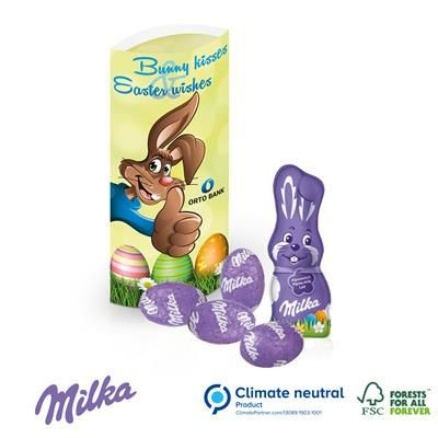 Branded Promotional MILKA PERSONALISED EASTER PILLAR BOX Chocolate From Concept Incentives.