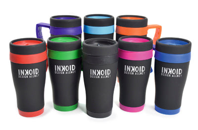 Branded Promotional OREGON BLACK TRAVEL MUG Travel Mug from Concept Incentives