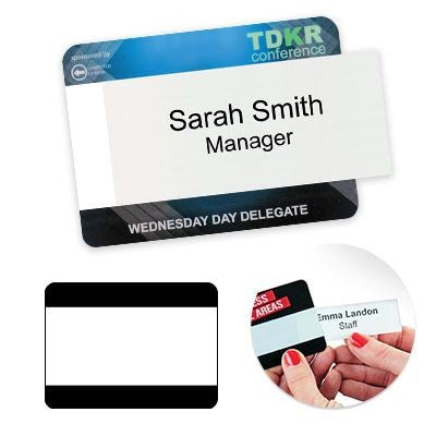 Branded Promotional REUSABLE SELFIT¬Æ MULTIMEGA NAME BADGE 75 X 55MM Badge From Concept Incentives.