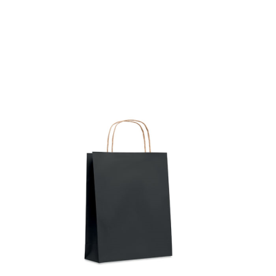 Branded Promotional SMALL GIFT PAPER BAG in Black from Concept Incentives