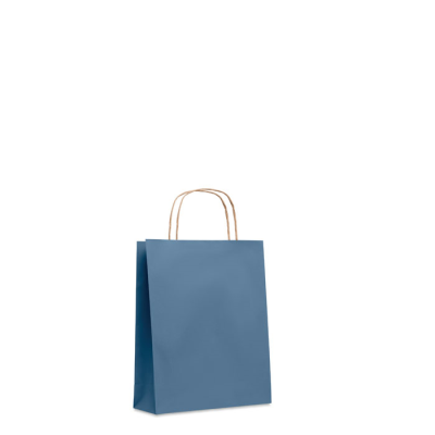 Branded Promotional SMALL GIFT PAPER BAG in Blue from Concept Incentives