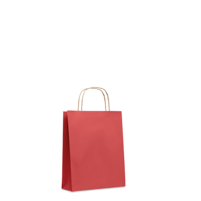 Branded Promotional SMALL GIFT PAPER BAG in Red from Concept Incentives