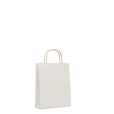 Branded Promotional SMALL GIFT PAPER BAG in White from Concept Incentives