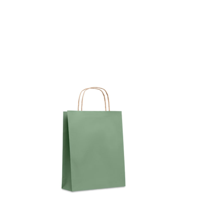 Branded Promotional SMALL GIFT PAPER BAG in Green from Concept Incentives