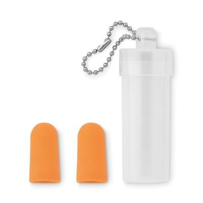 Branded Promotional EARBUD SET in Convenient Plastic Tube Earphones From Concept Incentives.