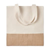 Branded Promotional TWILL COTTON SHOPPER TOTE BAG with Jute Detail Bag From Concept Incentives.