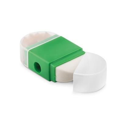 Branded Promotional COMBINATION SHARPENER AND ERASER in 1 Pencil Sharpener From Concept Incentives.