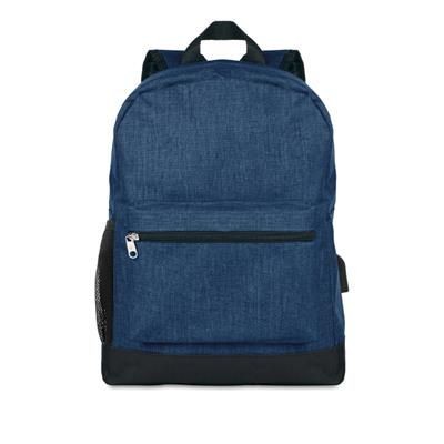 Branded Promotional 600D 2 TONE POLYESTER BACKPACK RUCKSACK PADDED Bag From Concept Incentives.