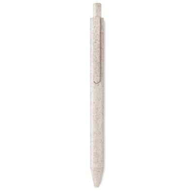 Branded Promotional PUSH BUTTON BALL PEN in Wheat Straw 50% & Abs 50% Material Blue Ink Pen From Concept Incentives.