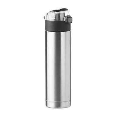 Branded Promotional DOUBLE WALL DRINK BOTTLE in Stainless Steel Metal Sports Drink Bottle From Concept Incentives.