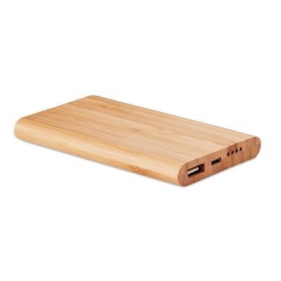 Branded Promotional POWER BANK 4000 MAH in Bamboo Casing Charger From Concept Incentives.