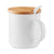 Branded Promotional PORCELAIN MUG OF 380 ML CAPACITY with Spoon & Bamboo Lid Mug From Concept Incentives.