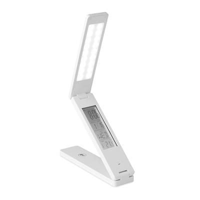 Branded Promotional 18 LED FOLDING DESK TOP LAMP in Abs with Weather Station Technology From Concept Incentives.