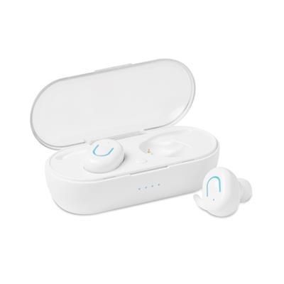 Branded Promotional SET OF 2 CORDLESS TWS BLUETOOTH STEREO EARPHONES Earphones From Concept Incentives.