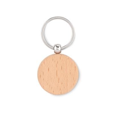 Branded Promotional ROUND SHAPE WOOD KEYRING Keyring From Concept Incentives.