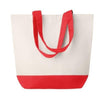 Branded Promotional CANVAS 170GR SHOPPING BEACH BAG with Colour Bottom Detail & Matching Handles Inside Pocket Beach Bag From Concept Incentives.