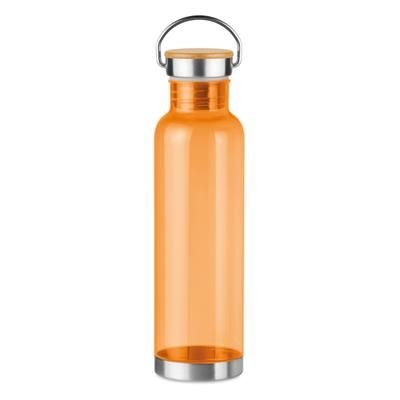 Branded Promotional TRITAN 800ML BOTTLE with Stainless Steel Metal Bottom &amp; Lid with Bamboo Detail Sports Drink Bottle From Concept Incentives.