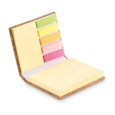 Branded Promotional CORK COVER STICKY NOTE-PADS Notebooks & Pads From Concept Incentives.