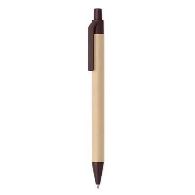 Branded Promotional PUSH BUTTON PAPER BARREL BALL PEN with Parts Made of 40% Coffee Husk & 60% Abs  From Concept Incentives.