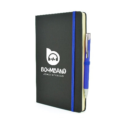 Branded Promotional A5 MOLE MATE in Black and Blue Notebook from Concept Incentives