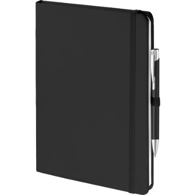 Branded Promotional MOOD DUO SET in Black Notebook and Pen from Concept Incentives