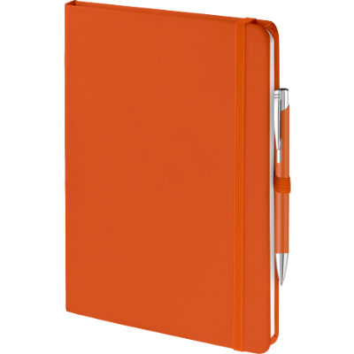 Branded Promotional MOOD DUO SET in Orange Notebook and Pen from Concept Incentives