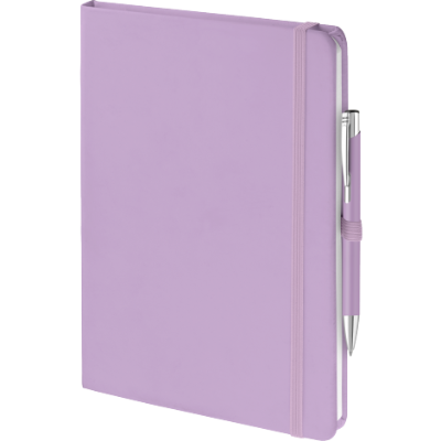 Branded Promotional MOOD DUO SET in Pastel Purple Notebook and Pen from Concept Incentives