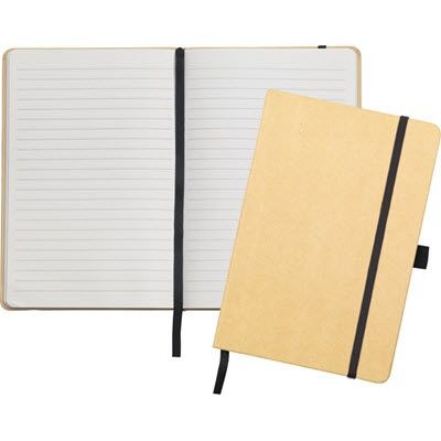 Branded Promotional DOWNING A5 ECO KRAFT NOTE BOOK with Kraft Hard Backed Cover Note Pad From Concept Incentives.